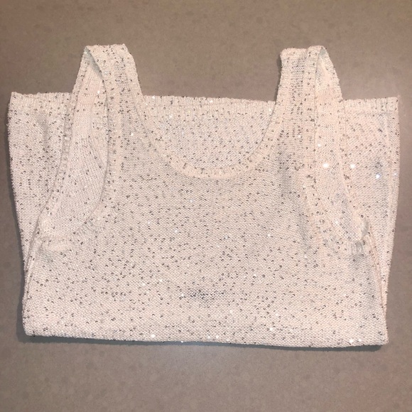 River Island sequin top, white, US size 6 (S) - Picture 3 of 10